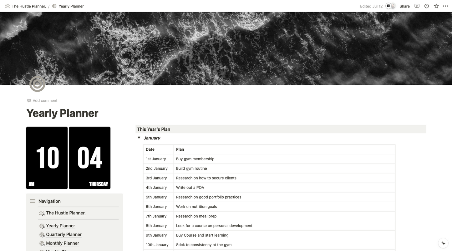 The Hustle Planner (Notion Version)